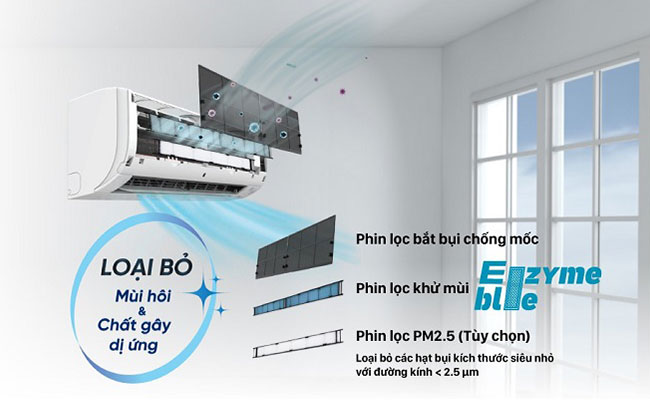Máy lạnh daikin - phin lọc kháng khuẩn khử mùi Enzyme Blue 
